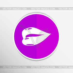 Kiss lips lipstick icon passion symbol people female - vector clip art