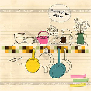 Picture of kitchen - vector clipart