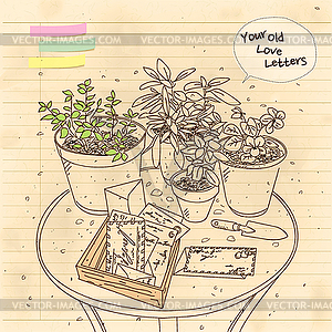 Pollen and letters - vector image