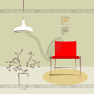 Red side chair - vector EPS clipart