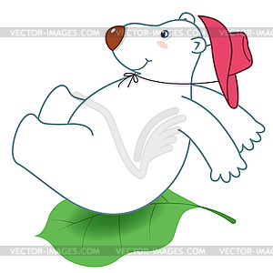 Sliding a polar bear - vector image