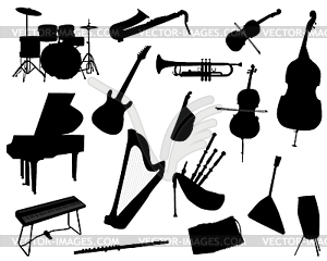Музыкальные инструменты - векторизованное изображение клипарта