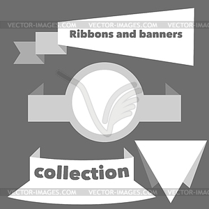 Collection of retro ribbons banners - vector clipart