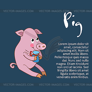 Character pig - vector image