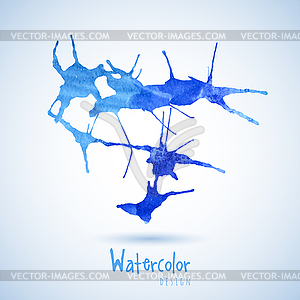 Watercolor design element blue Water - vector clip art