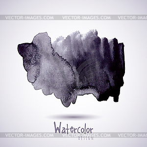 Watercolor design element grunge gray - vector image