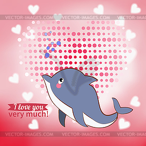 Drawn by animal declaration of love - vector image