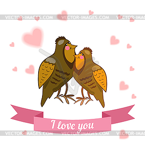 Drawn by animal declaration of love - vector clipart