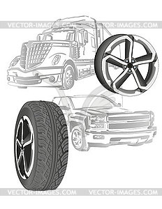 Автомобильная колеса - клипарт в векторе / векторное изображение