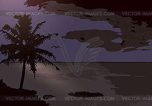 Tropical beach - vector image