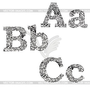 Letters of different fonts - vector EPS clipart