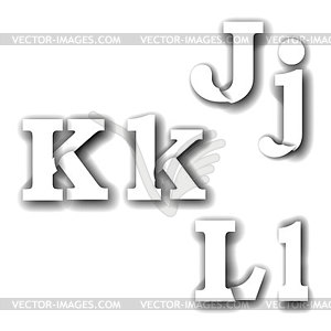 Составные буквы JKL - векторизованный клипарт