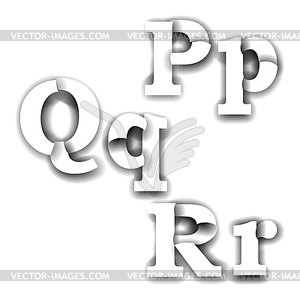 Compound letters pqr - vector image