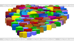 Colored hearts - vector clipart