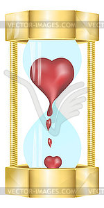 Heart in hourglass - vector clipart