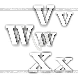 Составные буквы VWX - векторное изображение