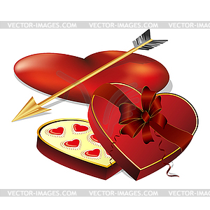 Candy in heart shape - vector clip art