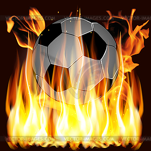 Flames and Soccer ball - vector EPS clipart