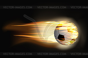 Футбольный мяч в огне - векторная иллюстрация