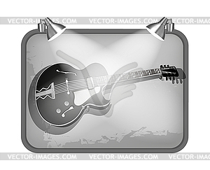 Frame with lighting and guitar - vector image