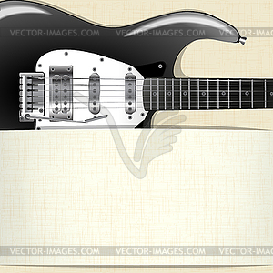 Rock music background with guitar and horizontal - vector clipart