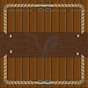 Frame of boards with metal frame - vector image