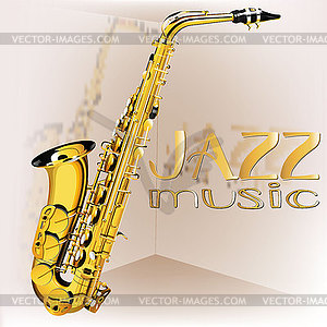 Saxophone Jazz music - vector image