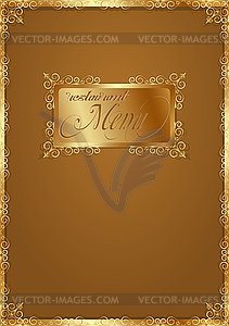 Template for menu vintage gold - vector clipart