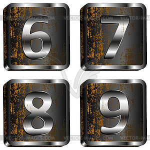 6789 iron digit - vector clipart