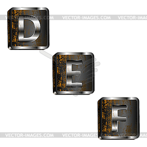 Def iron letters - color vector clipart