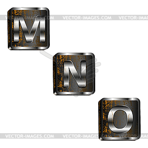 Mno iron letters - vector clipart