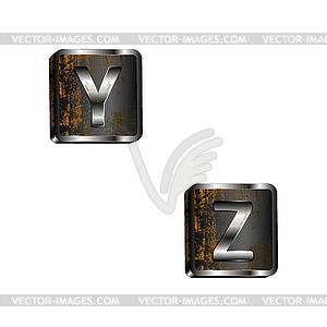 Yz iron letters - vector clip art