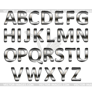 Metal letters of alphabet - royalty-free vector clipart