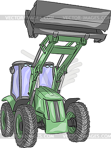 Wheeled tractor - stock vector clipart
