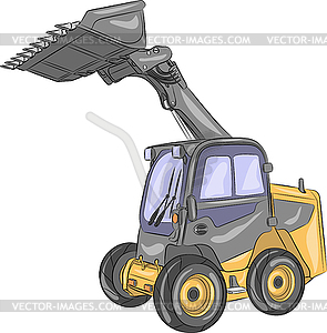 Compact wheel loader - vector clip art