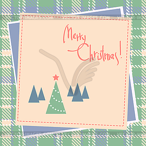 Christmas scrapbook design with tree - vector image