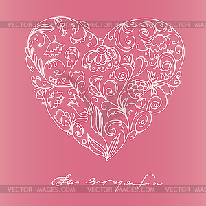 Floral heart - vector clipart