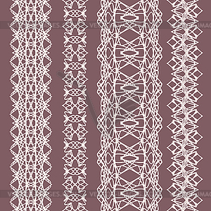 Collection of cute white straight lace ( set) - vector clipart