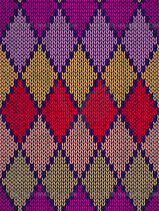 Style Seamless Color Knitted Pattern - vector image