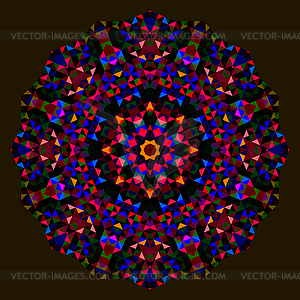 Abstract Flower. Red Blue Green Black Dominant Color - vector image