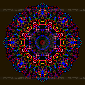 Abstract Flower. Red Blue Green Black Dominant Color - vector EPS clipart