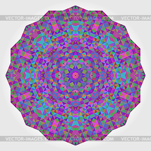 Abstract Digital Multicolor Geometrical Flower - royalty-free vector clipart