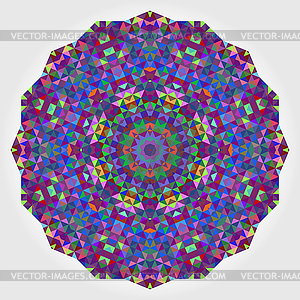 Abstract Digital Multicolor Geometrical Flower - vector clipart