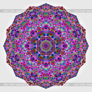 Abstract Digital Multicolor Geometrical Flower - vector clip art