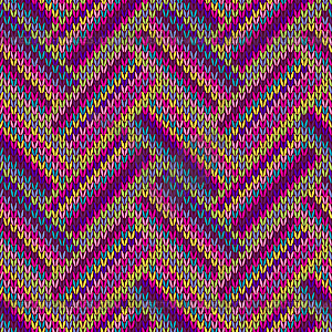 Multicolored Seamless Knitted Pattern - vector image