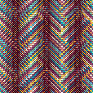 Multicolored Seamless Knitted Pattern - vector image