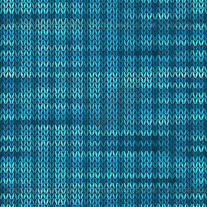 Style Seamless Knitted Melange Pattern. Blue - vector clipart