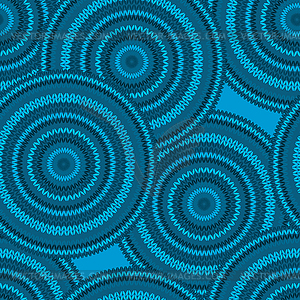 Blue Seamless Ethnic Geometric Knitted Pattern. - vector clipart
