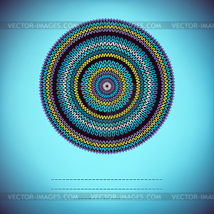 Cover Background with Ornamental Round Knitted - vector image