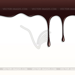 Melted Dark Chocolate Dripping - vector clipart